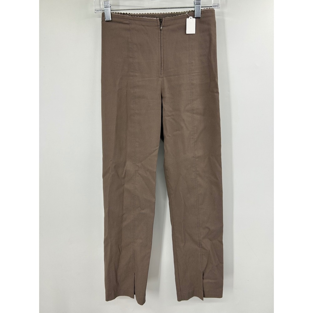 Mesmerize Womens Taupe Brown High Rise Slim Leg Textured Pants Size 4